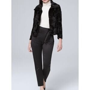 WHITE HOUSE BLACK MARKET satin tapered ankle washable dress pants